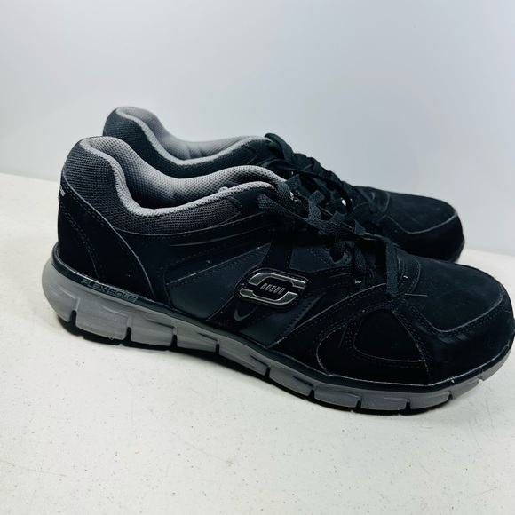 Skechers Shoes Mens 10,5 Synergy Ekron Alloy Toe Work Sneakers 77068 Black main image 6